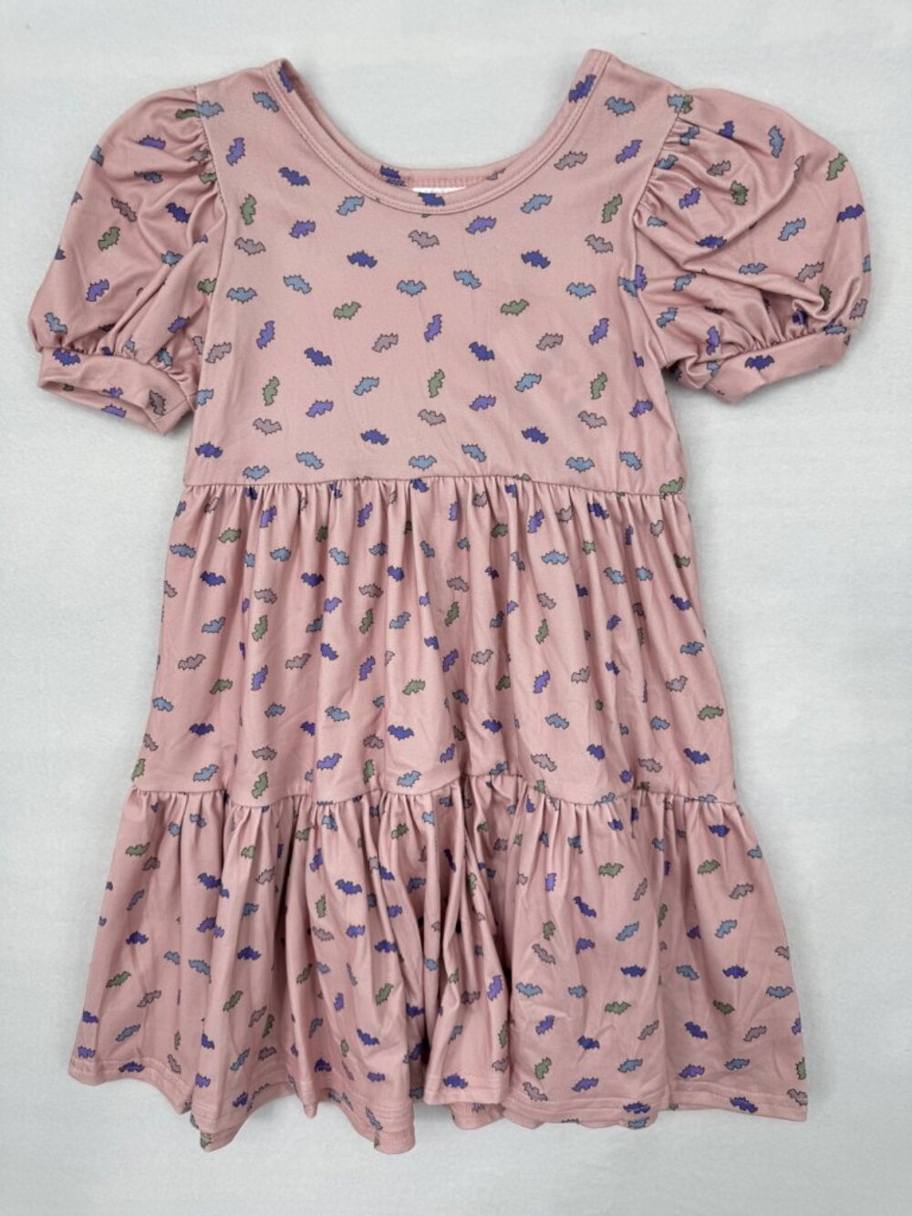 Dotdotsmile Girls dress Size 3/4 Halloween Pink with Multi Color Bats New with T